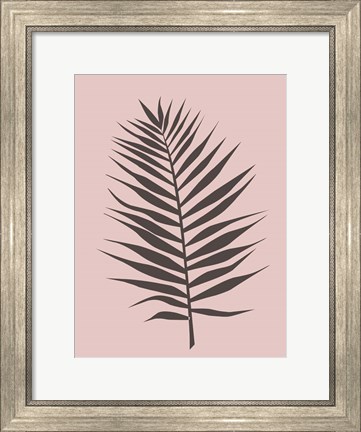 Framed Blush Pink Tropical Leaf Print