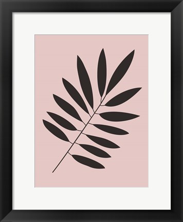 Framed Tropical Blush Pink Leaf I Print