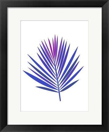 Framed Blue Tropical Leaf I Print