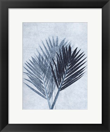 Framed Palm 4 Blue Print