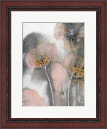 Framed Poppy Salmon Grey Print