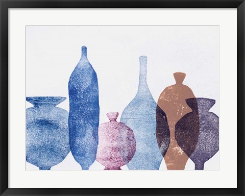 Framed Vases 1 Blue Print