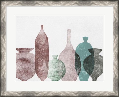 Framed Vases 1 Teal Print