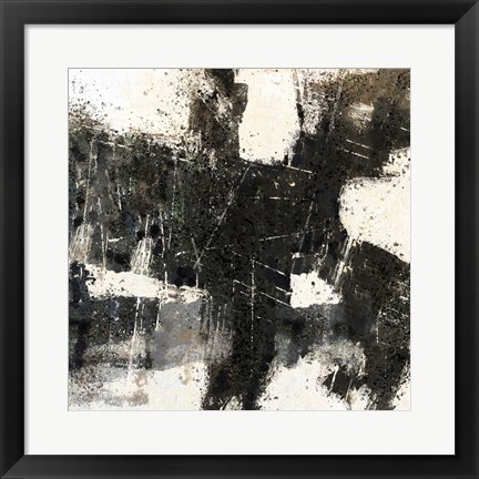 Framed Abstract Black and White Print