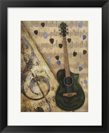 Framed Guitar I Print