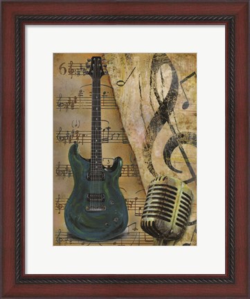 Framed Guitar II Print