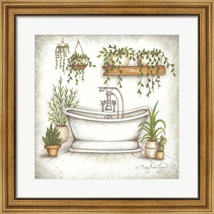 Framed Bathtub Greenery Print