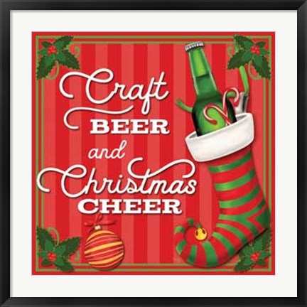 Framed Craft Beer and Christmas Cheer Print