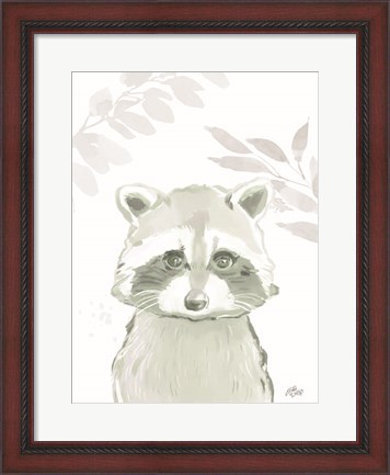 Framed Leafy Raccoon Print