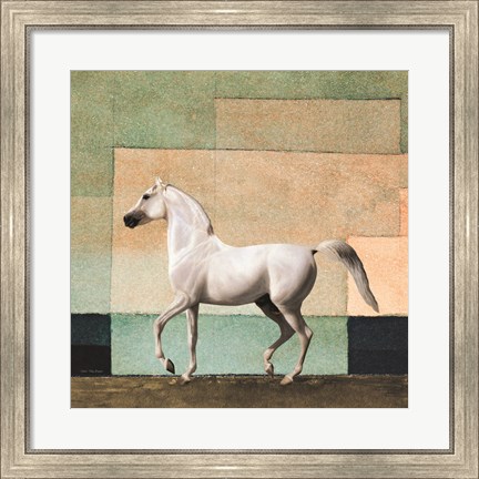 Framed Horse in Abstract Field Print