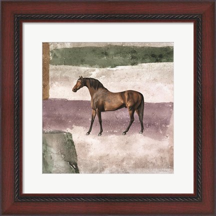 Framed Horse in Field Print