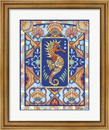 Framed Talavera Seahorse Print