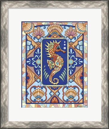 Framed Talavera Seahorse Print