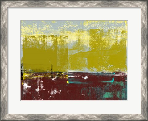 Framed Abstract Yellow and Brown Print