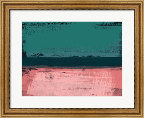 Framed Abstract Green and Red Print