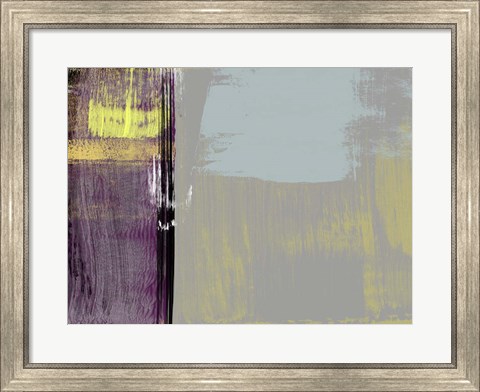 Framed Abstract Purple and Yellow Print