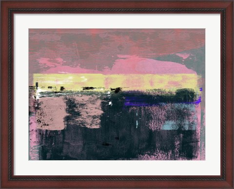 Framed Abstract Pink and Yellow Print