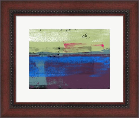 Framed Blue and Green Abstract Composition I Print
