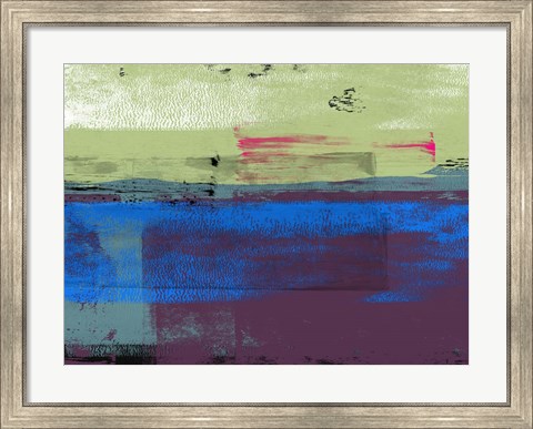 Framed Blue and Green Abstract Composition I Print