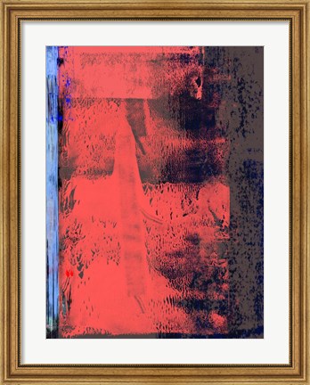Framed Red and Blue Abstract Composition I Print