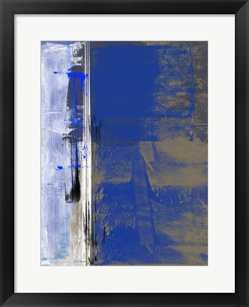 Framed Blue and White Abstract Composition I Print