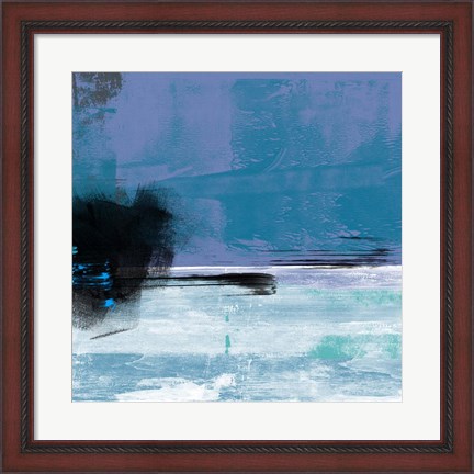 Framed Blue and White Abstract Composition II Print
