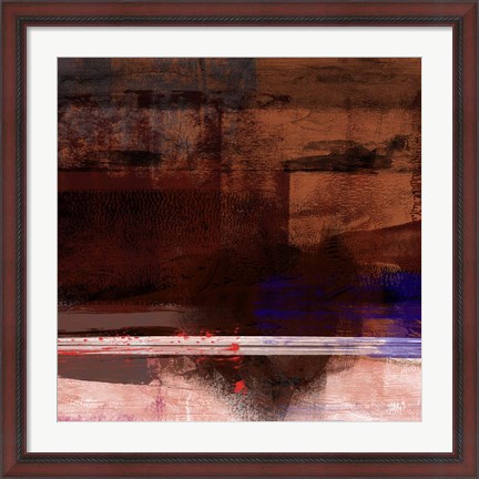 Framed Brown and White Abstract Composition I Print