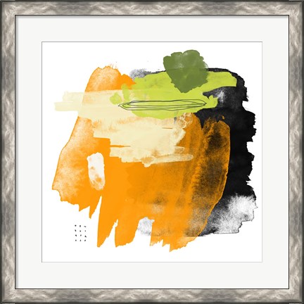 Framed Abstract Orange Watercolor Print
