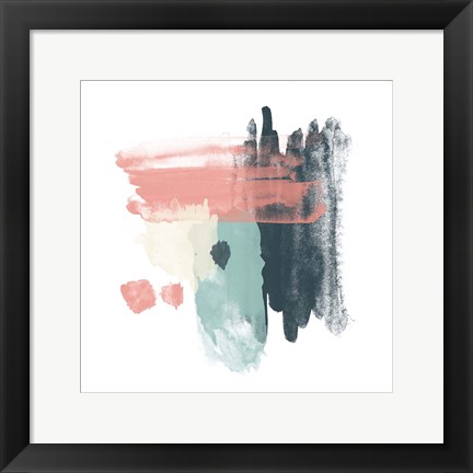 Framed Abstract Teal Watercolor Print