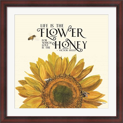 Framed Honey Bees &amp; Flowers Please II-The Flower Print