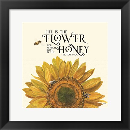 Framed Honey Bees &amp; Flowers Please II-The Flower Print
