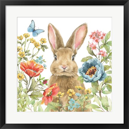 Framed Garden Bunnies II Print