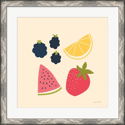 Framed Summer Fruits I Print
