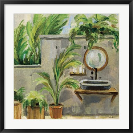 Framed Tropical Bath II Print