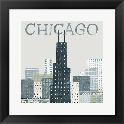 Framed Chicago Landmarks I Print