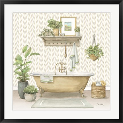 Framed Serene Bath II Print