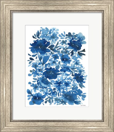Framed Blue Floral Print