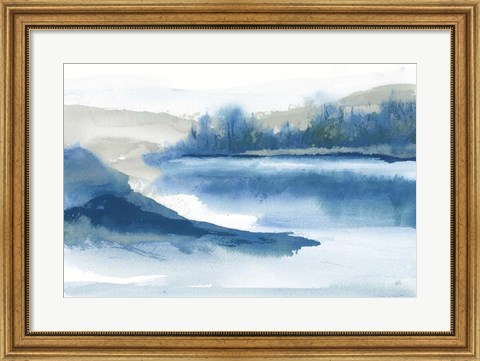 Framed Blue Fog I Print