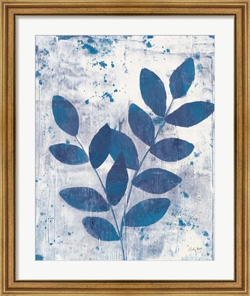 Framed Leaves of Blue II Print
