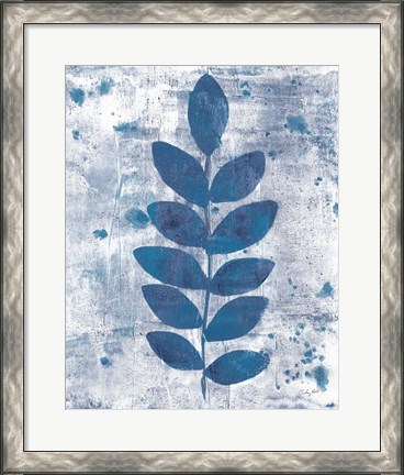 Framed Leaves of Blue I Print