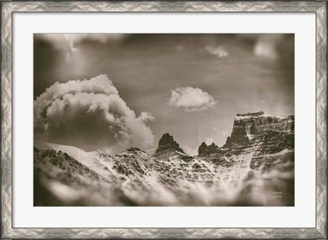 Framed Sepia Peaks Print