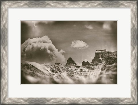 Framed Sepia Peaks Print