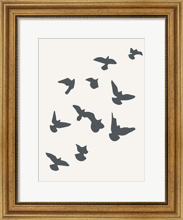 Framed Simply Influenced Birds Abstract 2 Print