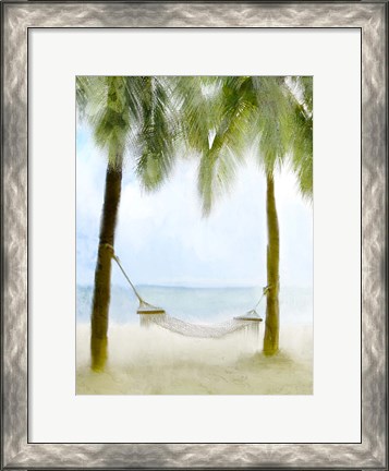 Framed Nap On The Beach Print