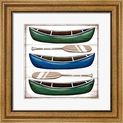 Framed Canoes Print