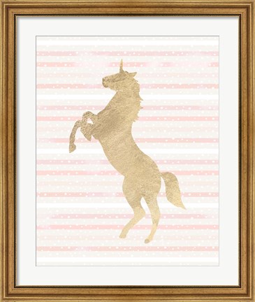 Framed Gold Unicorn Print