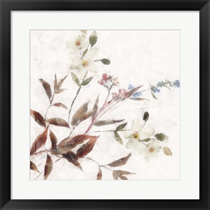 Framed Neutral Wild Flowers Print