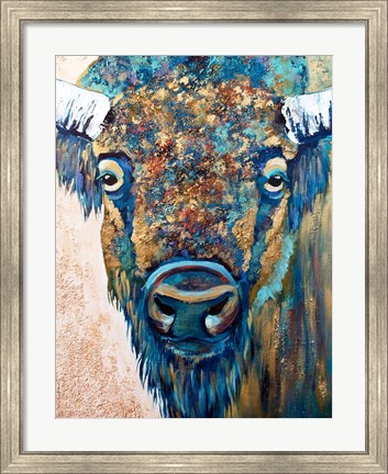 Framed Blue Bison Print