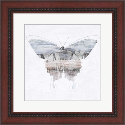 Framed Silver Butterfly Print