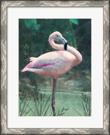 Framed Peach Flamingo Print